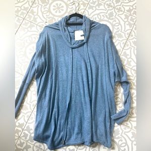 Tunic sweater with cowl neck